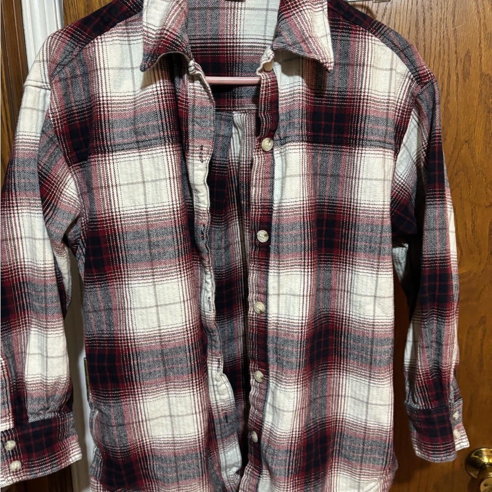 H&M Red and Black Casual Button Down Shirt